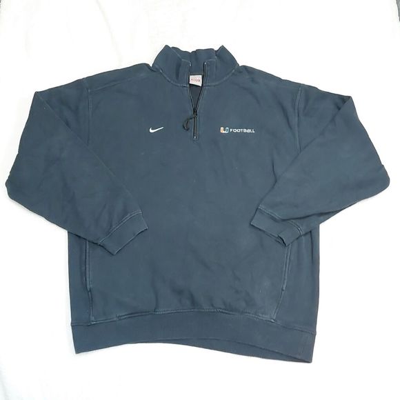 Vintage Nike Miami Hurricanes The U Football Black 1/4 Zip Sweatshirt Size XL - Picture 1 of 8